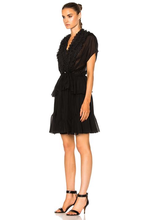 givenchy black ruffle dress|givenchy pleated dress.